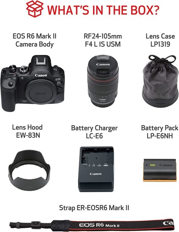 Canon EOS R6 Mark II (RF24-105mm f/4L IS USM) Full-Frame Mirrorless Camera - Image 8