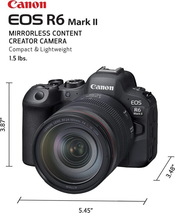 Canon EOS R6 Mark II (RF24-105mm f/4L IS USM) Full-Frame Mirrorless Camera - Image 2