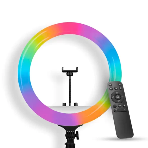 DigiTek®(DRL-18 RGB) RGB LED Ring Light 46cm for YouTube | Photo-Shoot | Video Shoot | Live Stream | Makeup & Vlogging | Compatible with iPhone/Android Phones & Camera
