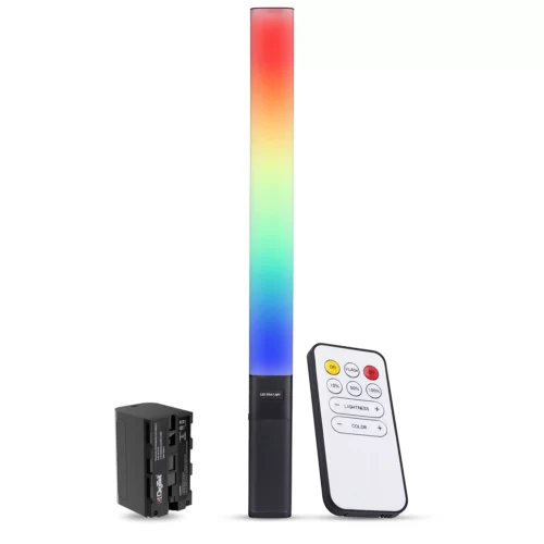 DigiTek® (DSL-20W RGB Combo) Portable Handheld RGB LED Light Wand with NP F750 Battery & Remote for YouTube, Photo-Shoot, Video Shoot, Live Stream, Makeup & More,…DSL-20W RGB Combo