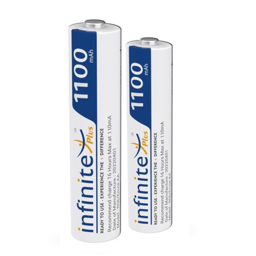 ENVIE® AAA Rechargeable Batteries, High-Capacity Ni-MH 1100 mAh, Low Self Discharge, Pre-Charged (Pack of 2) (AAA11002PL)