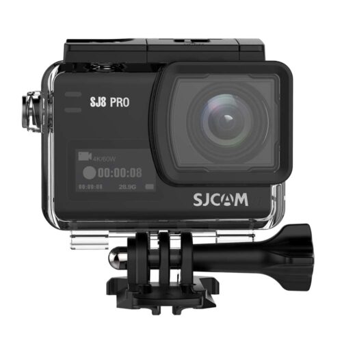 SJCAM SJ8 Pro 12 MP 4K 60fps 2.33″ 30M Waterproof IPS Touch Screen Action Camera with 8X Digital Zoom | Gyro Stabilization | Dual Stereo Microphones | Dual Screen | JPEG/RAW Image Format (Black)