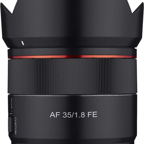 Samyang 35mm F1.8 Auto Focus Compact Full Frame Wide Angle Lens for Sony E Mount, Black