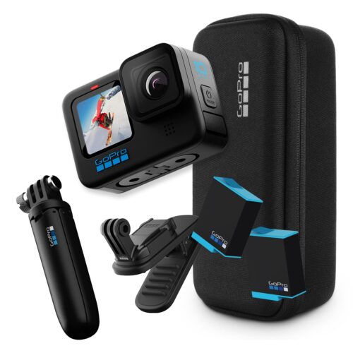 GoPro HERO10 Action Camera Special Bundle with Free Swivel Clip, Extra Battery and Tripod Shorty