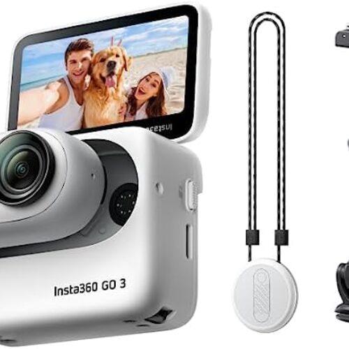 insta360 GO 3 (128GB) – Small & Lightweight Action Camera, Portable and Versatile, Hands-Free POV, Mount Anywhere, Stabilization, Multifunctional Action Pod, Waterproof, for Travel, Sports, Vlog