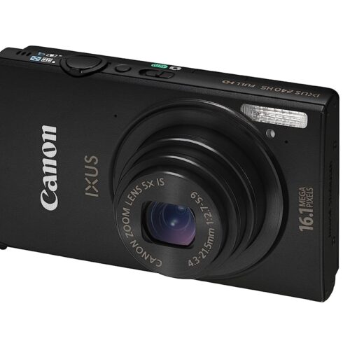 Canon IXUS 240 HS 16.1MP Point and Shoot Camera (Black) with 5X Optical Zoom, Memory Card and Camera Case
