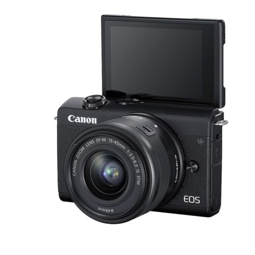 Canon EOS M200 Mirrorless Camera, EF-M 15-45mm f/3.5-6.3 is STM Lens  and EF-M55-200mm f/4.5-6.3 is STM Lens