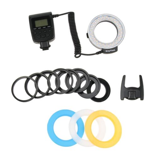 CALANDIS® Rf-550D Macro 48Pcs Led Ring Flash Light for Sony Nikon Canon Olympus Pentax DSLR Cameras