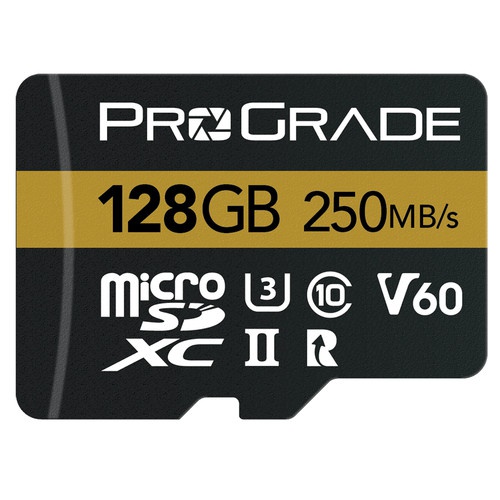 Prograde Digital 128Gb Uhs-Ii V60 Microsdxc Memory Card With Sd Adapter