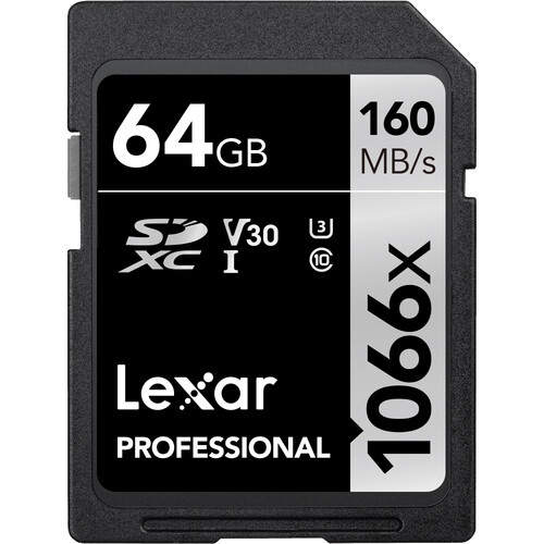 Lexar 64GB Professional 1066x UHS-I V30 SDXC Memory Card