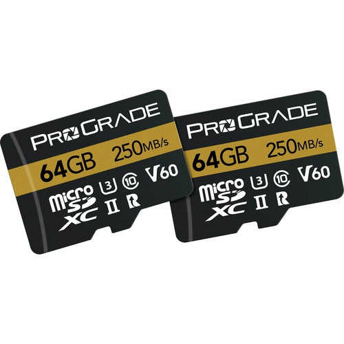 Prograde Digital 64Gb Uhs-Ii V60 Microsdxc Memory Card With Sd Adapter (2-Pack)