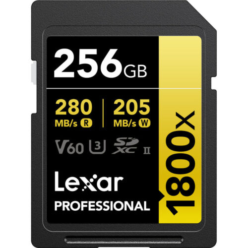Lexar 256GB Gold Series Professional 1800x UHS-II SDXC Memory Card