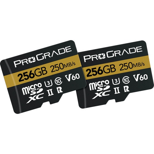 Prograde Digital 256Gb Uhs-Ii V60 Microsdxc Memory Card With Sd Adapter (2-Pack)