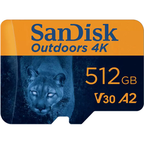 SanDisk 512GB Outdoors 4K UHS-I microSDXC Memory Card with SD Adapter