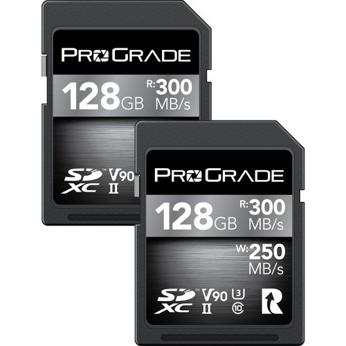 ProGrade Digital 128GB UHS-II V90 SDXC Memory Card (2-Pack)