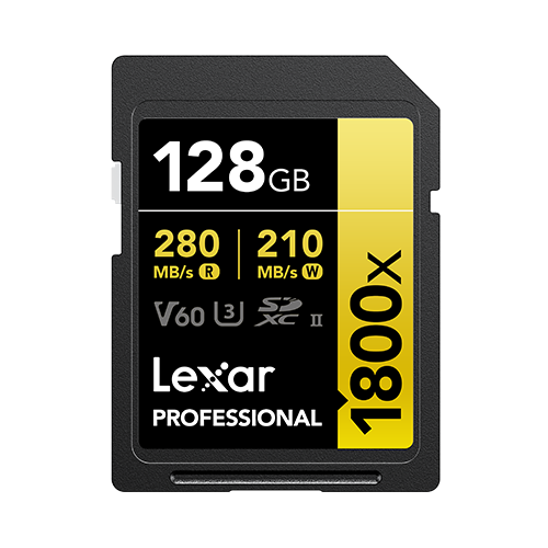Lexar Gold Series 128GB Professional 1800x UHS-II SDXC Memory Card