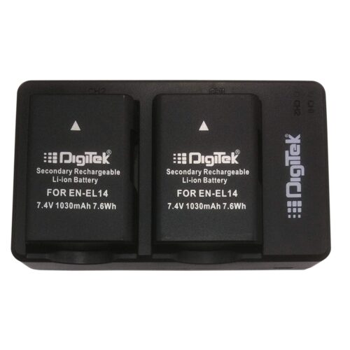 DIGITEK EN-EL14 Dual Camera Battery Charger with Two ENEL-14 Battery DUC-010 EN-EL14