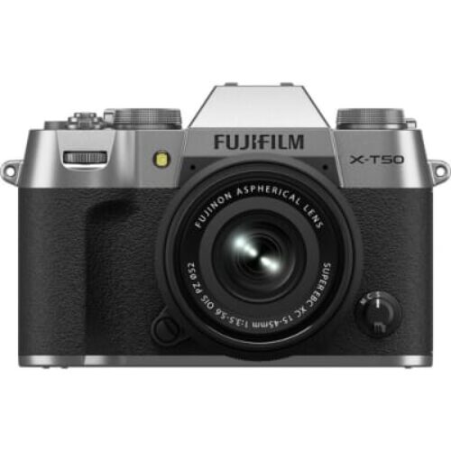 FUJIFILM X-T50 MIRRORLESS CAMERA WITH 15-45MM F/3.5-5.6 LENS (SILVER)