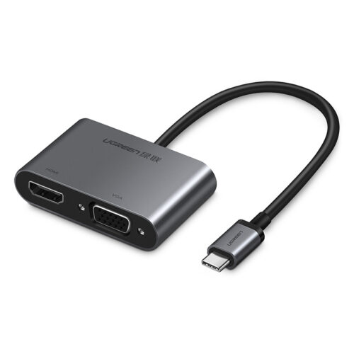 Ugreen Cm162 Usb-C To Hdmi plus Vga plus Usb 3.0 Adapter With Pd (Space Gray)-50505