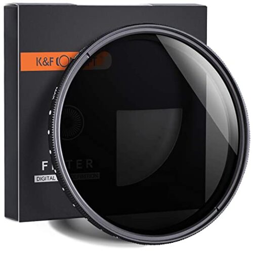 K&F Concept 82mm ND2 to ND400 Variable Neutral Density Filter Slim ND Fader ND2-400 Optical Glass