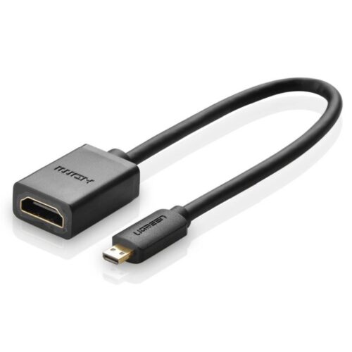 UGREEN Micro HDMI Male to HDMI Female Adapter Cable 22cm(Black)-20134