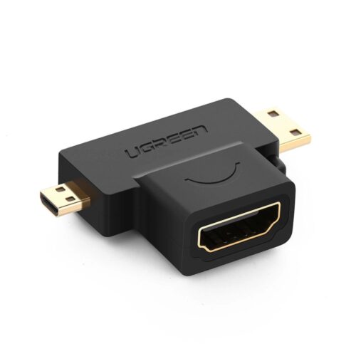 UGREEN HD129 HDMI Female to Micro HDMI plus Mini HDMI Male 4K Adapter-20144