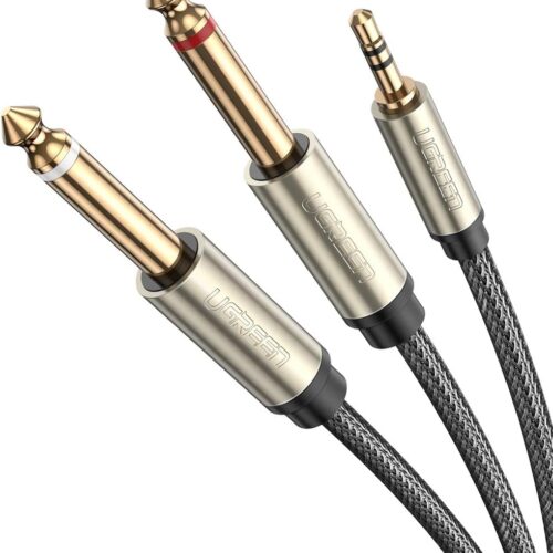 Ugreen AV126 3.5Mm Trs To Dual 6.35Mm Ts Audio Cable 1M (Gray)-10613