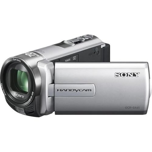 Sony DCR-SX45E Camcorder with 60x Optical Zoom (Silver)