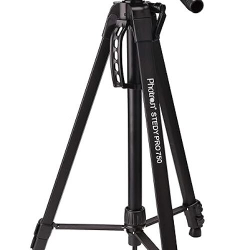 Photron Stedy PRO 750 Tripod for DSLR, Camera | Travelling | Maximum Operating Height: 1675mm | Weight Load Capacity: 4kg, Case Included (Black)