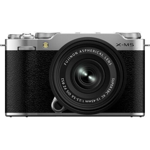 FUJIFILM X-M5 Mirrorless Camera with XC 15-45mm Lens Silver