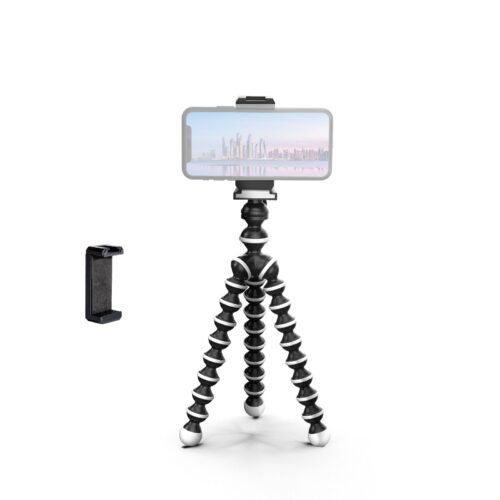 DIGITEK? (DTR 250 GT) 24cm Flexible Gorilla Mini Tripod with Phone Holder & Pan Head, 10 Sections Adjustment, 24cm Max Height, Cutting Edge Design, Reliable Grip, for Smartphones & Action Cameras